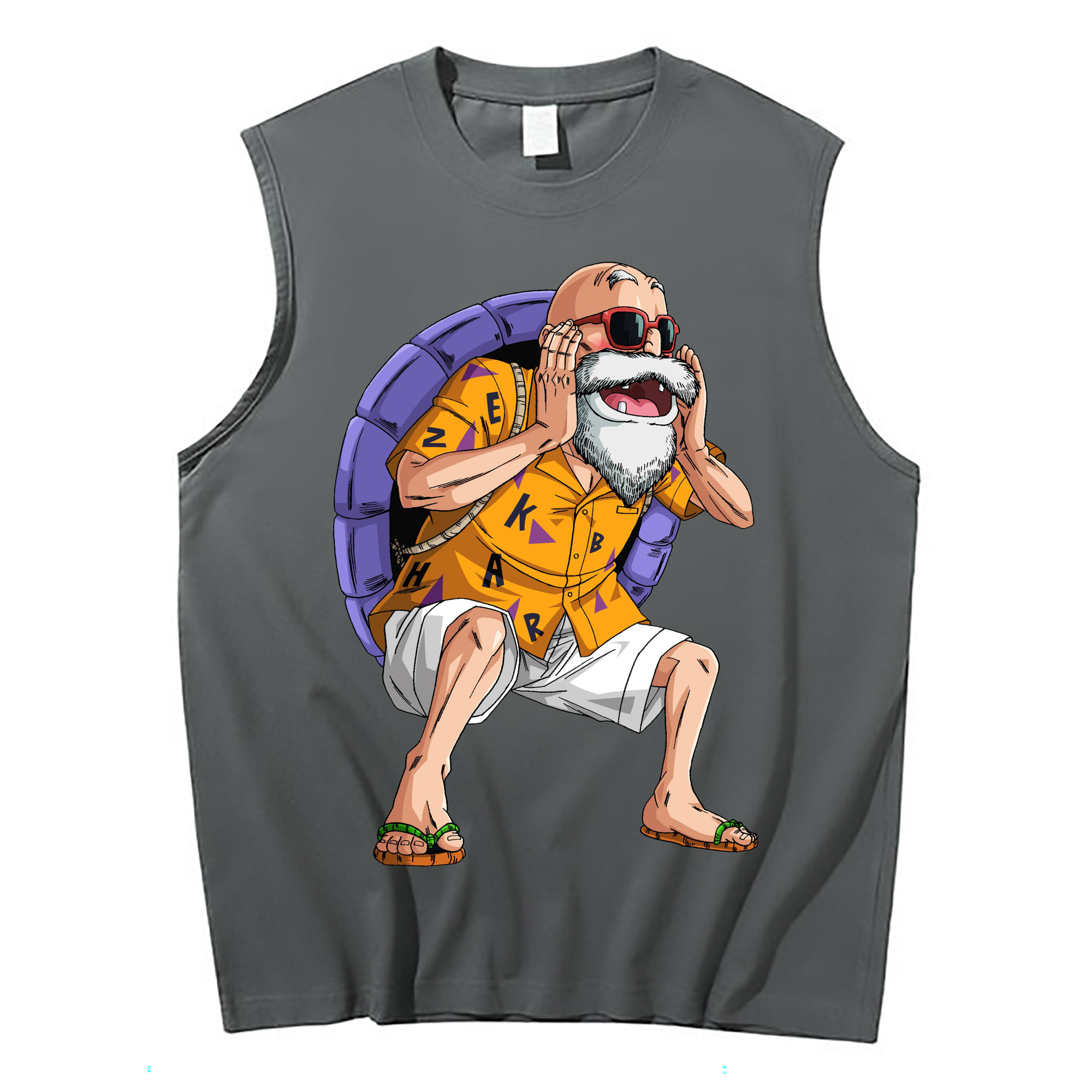 （画像用） ドラゴンボール 亀仙人（かめせんにん） DRAGON BALL Master Roshi Kame Sennin コットン100％タンクトップ（フロントプリント）